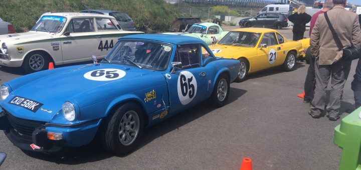 Cars queueing for scrutineering